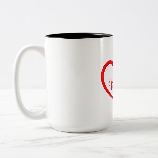 Tweekleurige mok, 0,45 l koffiemok (Links)