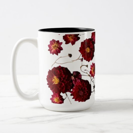 Tweekleurige Mok 15 oz - Floral Explosion Design (Links)