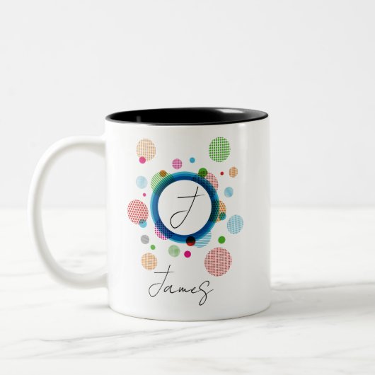 Tweekleurige mok, 450 ml koffiemok (Links)