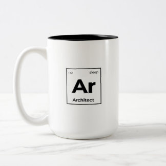 Tweekleurige mok, 45 cl met architectuursticker koffiemok