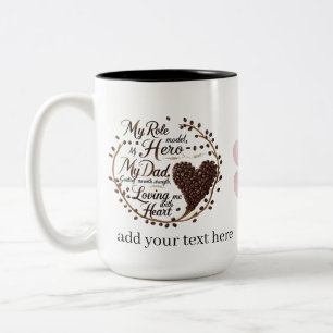 Tweekleurige Mok met Coffee Bean Heart Design