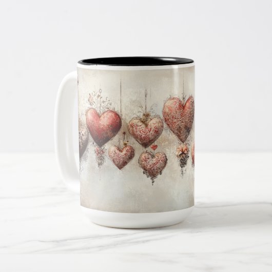 Tweekleurige mok Personalized Valentine Coffee Mug (Voorkant links)