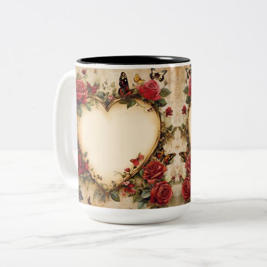 Tweekleurige mok Personalized Valentine Coffee Mug (Voorkant links)