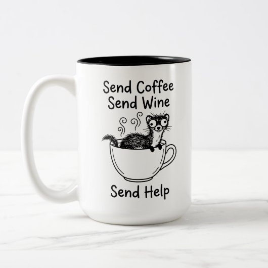 Tweekleurige mok - Verrast door Sneaky Weasel Coff (Links)