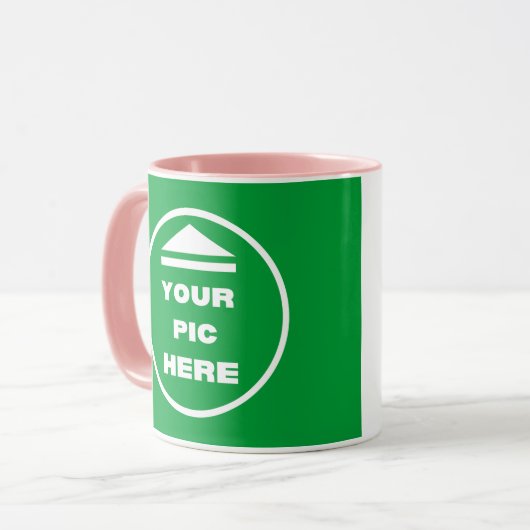 Tweekleurige Mok - Voeg uw Afbeelding toe 11 oz Wi (Voorkant links)