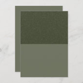 Tweekleurige mosgroene platte aankondigingskaart o aankondiging (Voorkant / Achterkant)