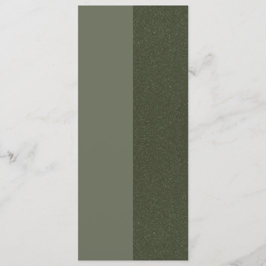 Tweekleurige mosgroene platte menukaart – Aanpasba (Voorkant)