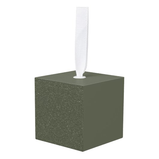 Tweekleurige Moss Green Cube Ornament - (Voorkant hoekig)