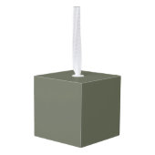 Tweekleurige Moss Green Cube Ornament - (Achter hoekig)