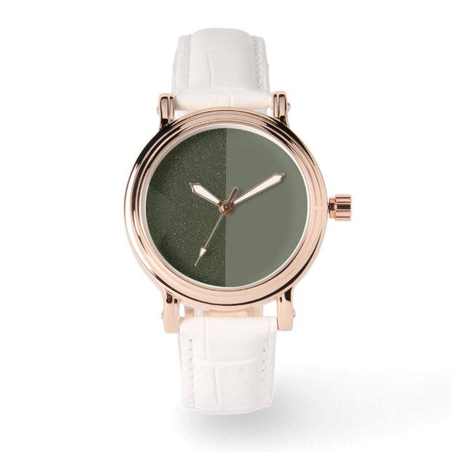 Tweekleurige Moss Green Custom eWatch Horloge (Voorkant)
