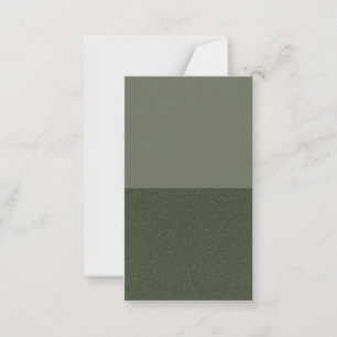 Tweekleurige Moss Green Flat Note Kaart -  Notitiekaartje