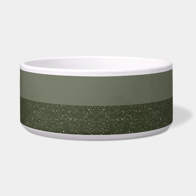 Tweekleurige Moss Green Pet Bowl -  Voerbakje (Voorkant)