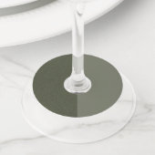 Tweekleurige Moss Green Wine Glass Labels - (Dichtbij)