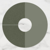 Tweekleurige Moss Green Wine Glass Labels - (Achterkant)