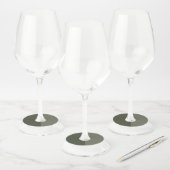 Tweekleurige Moss Green Wine Glass Labels - (Set)