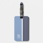 tweekleurige nautische strepen bagagelabel (Achterkant verticaal)