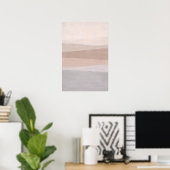 Tweekleurige Neutrale Abstracte Minimalistische Mo Poster (Thuiskantoor)
