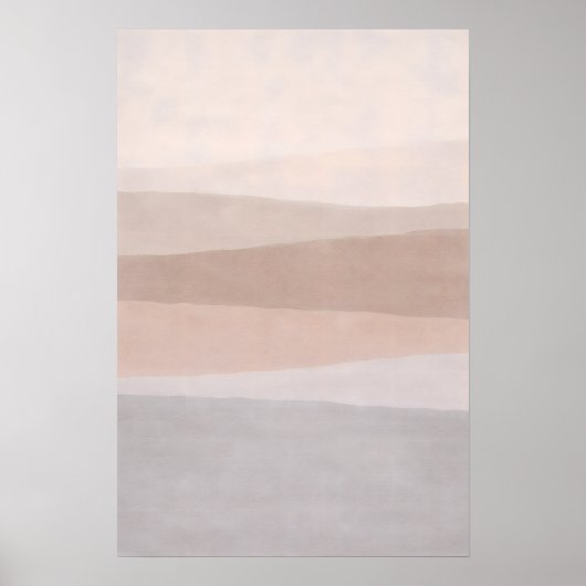 Tweekleurige Neutrale Abstracte Minimalistische Mo Poster (Voorkant)