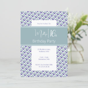 Tweekleurige Paarse Tint Magnolia Sweet 16 Verjaar Kaart