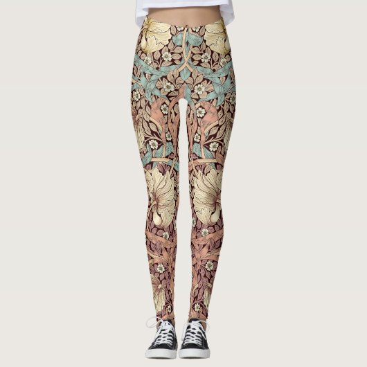Tweekleurige Pimpernel Dusty Pink & Blue Morris Leggings (Voorkant)
