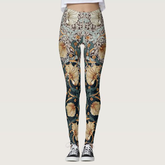 Tweekleurige Pimpernel Yellow & Blauwgroen Blue Mo Leggings (Voorkant)