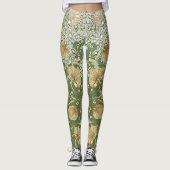 Tweekleurige Pimpernel Yellow & Green William Morr Leggings (Voorkant)