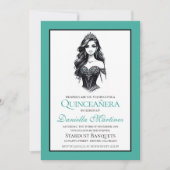 Tweekleurige Quinceañera-meisje Kaart (Voorkant)