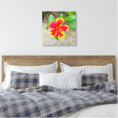 Tweekleurige Rode en Gele Mosroos Bloem Canvas Afdruk (Insitu (Slaapkamer))