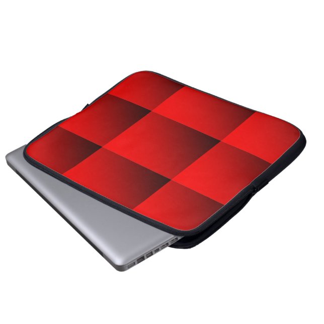 Tweekleurige rode laptophoes laptop sleeve (Voorkant onderkant)