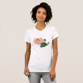 Tweekleurige roze roos t-shirt (Voorkant volledig)