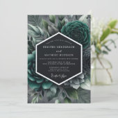 Tweekleurige Succulente Huwelijk Kaart (Staand voorkant)