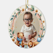 Tweekleurige Twinkle Bear Keramisch Ornament (Links)