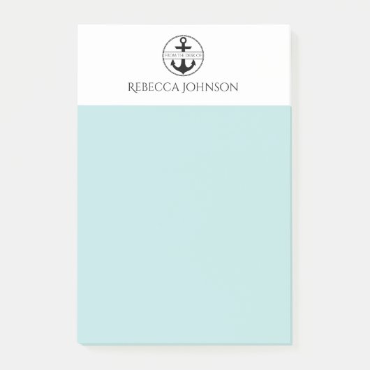 Tweekleurige "Van het bureau van" aangepaste naam Post-it® Notes (Voorkant)