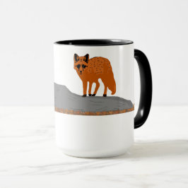 🦊 Tweekleurige Vos op een Rots Mok