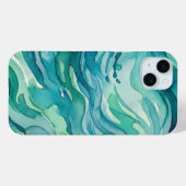 Tweekleurige waterverf oceaan golven Case-Mate iPhone case (Achterkant (horizontaal))