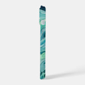 Tweekleurige waterverf oceaan golven iPhone 15 case (Linkerkant)