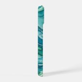 Tweekleurige waterverf oceaan golven iPhone 15 case (Rechterkant)