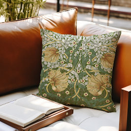 Tweekleurige William Morris Pimpernel Pattern Kussen
