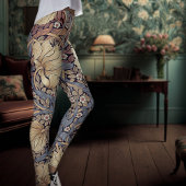 Tweekleurige Yoga Paarse Lavendel William Morris Leggings