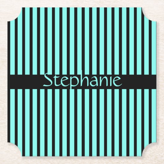 Tweekleurige zwarte baby shower met aangepaste naa kartonnen onderzetters (Voorkant)