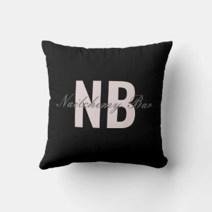 Tweekleurige zwarte pastel roze moderne nagelsalon kussen