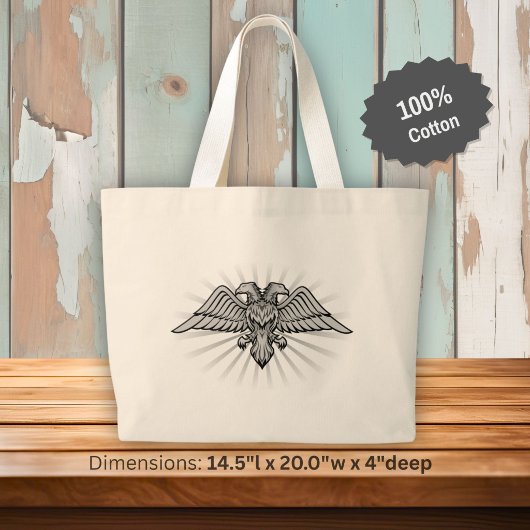 Tweekoppige adelaar grote tote bag