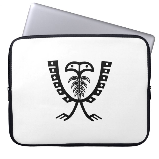 Tweekoppige Zwarte Adelaar Laptop Sleeve (Voorkant)