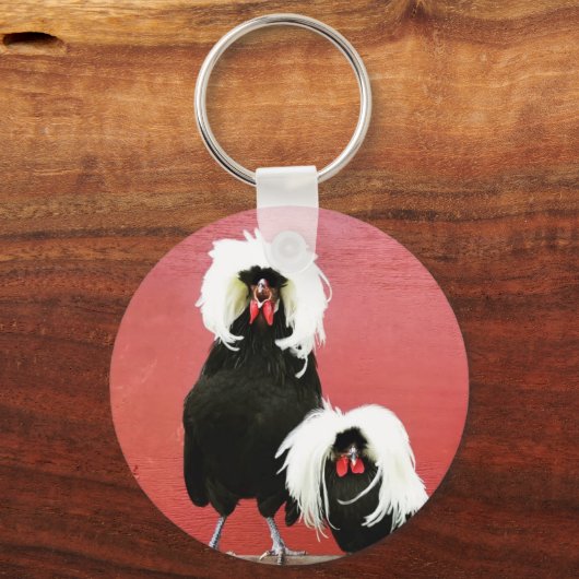 Tweekrooster Poolse Sleutelhanger van kippen (Voorkant)