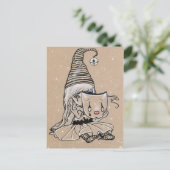 Tweekzijdig klein Pierrot Clown halloween briefkaa Briefkaart (Staand voorkant)