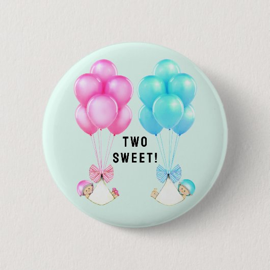 tweeledig baby shower ronde button 5,7 cm (Voorkant)