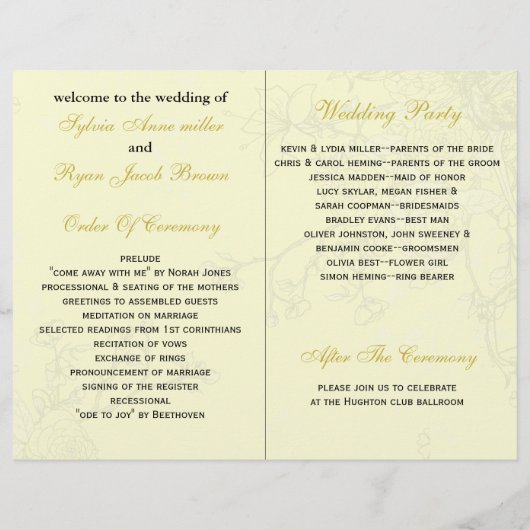 tweeledig Berichtenprogramma voor gele vogels (Achterkant)