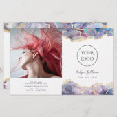 tweeledige brochure voor donkeroptische vormgeving (Voorkant / Achterkant)