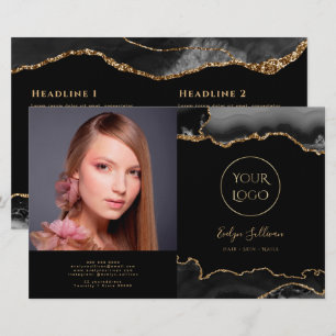 tweeledige brochure voor zwart goud