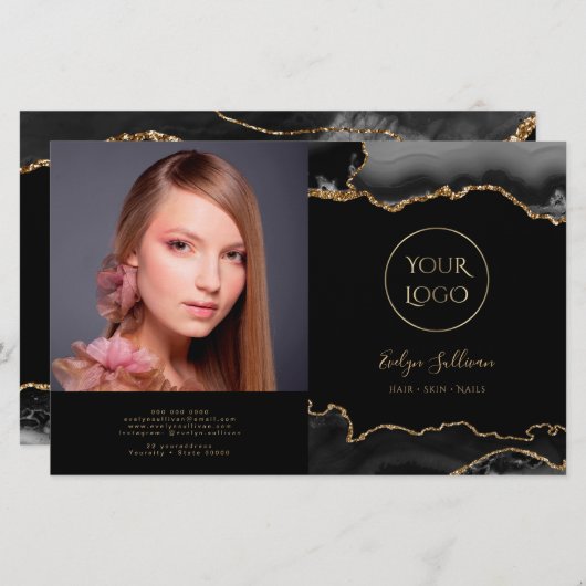 tweeledige brochure voor zwart goud (Voorkant / Achterkant)